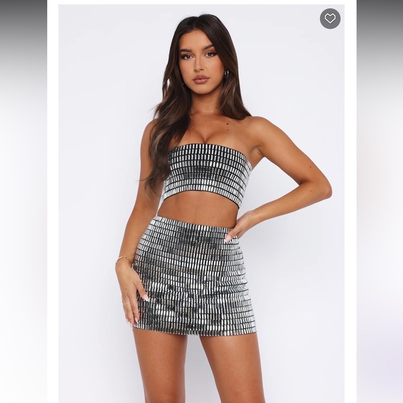 City At Night Mini Skirt Silver - Picture 2 of 8